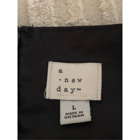 A New Day Women's Size L Tiered Taffeta Tank Top Black - Picture 11 of 12